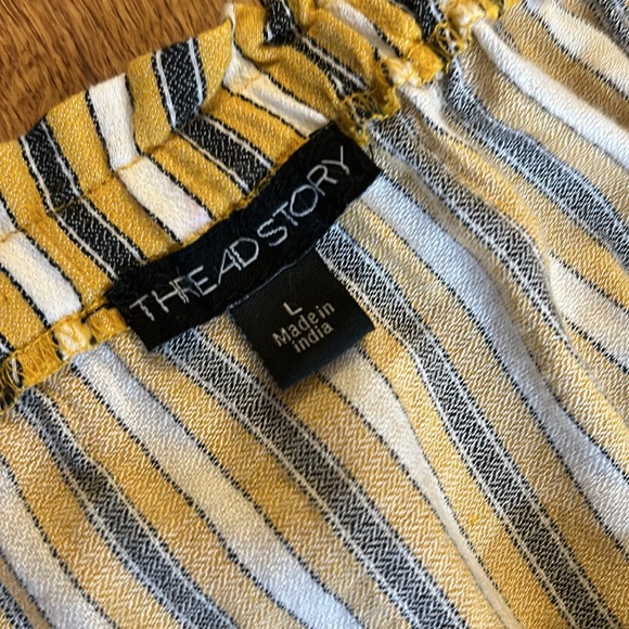 Yellow Striped Sleeveless Tube Top One Piece Outfit Size Large - Picture 8 of 8